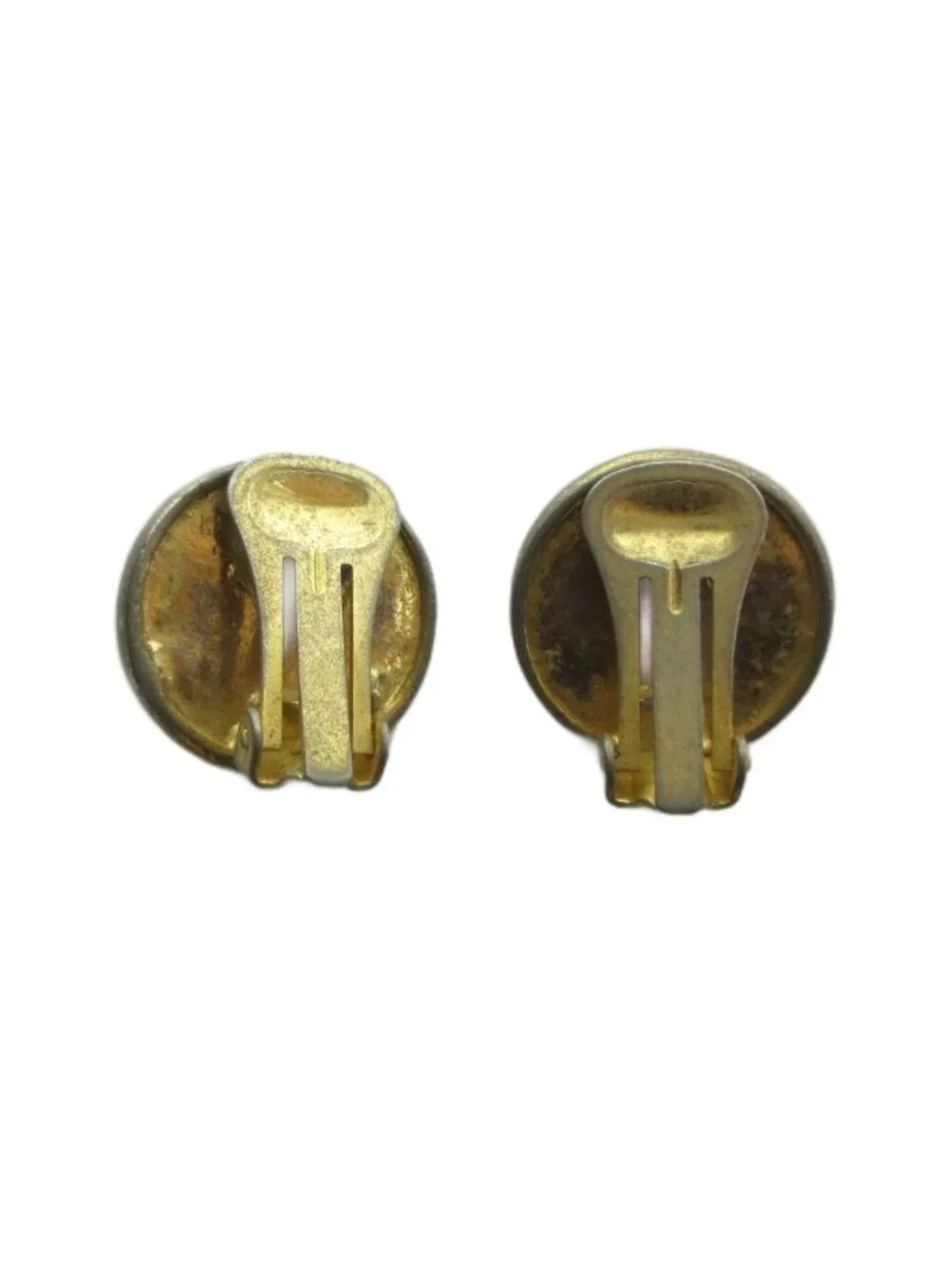 Celine Earrings Clip on Rhinestone Gold